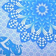 Blue Mandala Tapestry Indian Wall Hanging Decor Bohemian Hippie Queen Bedspread Throw Elephant Tapestries Online
