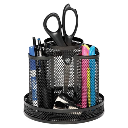 Rolodex Wire Mesh Spinning Desk Sorter Black 1773083
