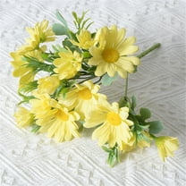 Artificial Flowers Clearance! Nomeni Simulation Flower Bunch Sun Chrysanthemum Silk Cloth Small Bouquet, Fake Flowers Promotion Sale! Yellow