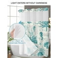 thumbnail image 4 of No Hook Cloth Fabric Shower Curtain with Snap in Liner, Turquoise Coastal Coral Waterproof Shower Curtains Set with See Through Top Window, Nautical Starfish Seahorse Bath Curtains Shower 48"x72", 4 of 6
