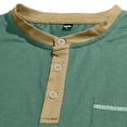 thumbnail image 7 of GrmtClth Men's Shirts 2026 Casual Henley Button T-Shirts Loose Short Sleeve Tops Fashion with Pocket Tee Collar Colorblock Mint Green 2XL, 7 of 7