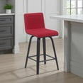 thumbnail image 3 of Vienna Counter Height Swivel Bar Stool w/ Red Seat & Brushed Wood Frame-Set of 3, 3 of 12