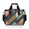 thumbnail image 7 of FORMRS Insulated Cooler Bag 24 Cans Capacity Soft Leakproof Lunch Box with Side Pockets, Green Geometric, 7 of 7