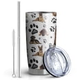 thumbnail image 2 of 20 Oz German Shepherd Dog and Footprint Coffee Tumbler Double Wall Insulated Stainless Steel Water Bottle | Metal Reusable Thermoses Flask with Cup Cap | Leak & Sweat Proof with Anti-Dust Lid, 2 of 7