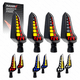 thumbnail image 1 of Par de Direccionales LED secuencial tipo boomerang para moto Rasen blanco, 1 of 4
