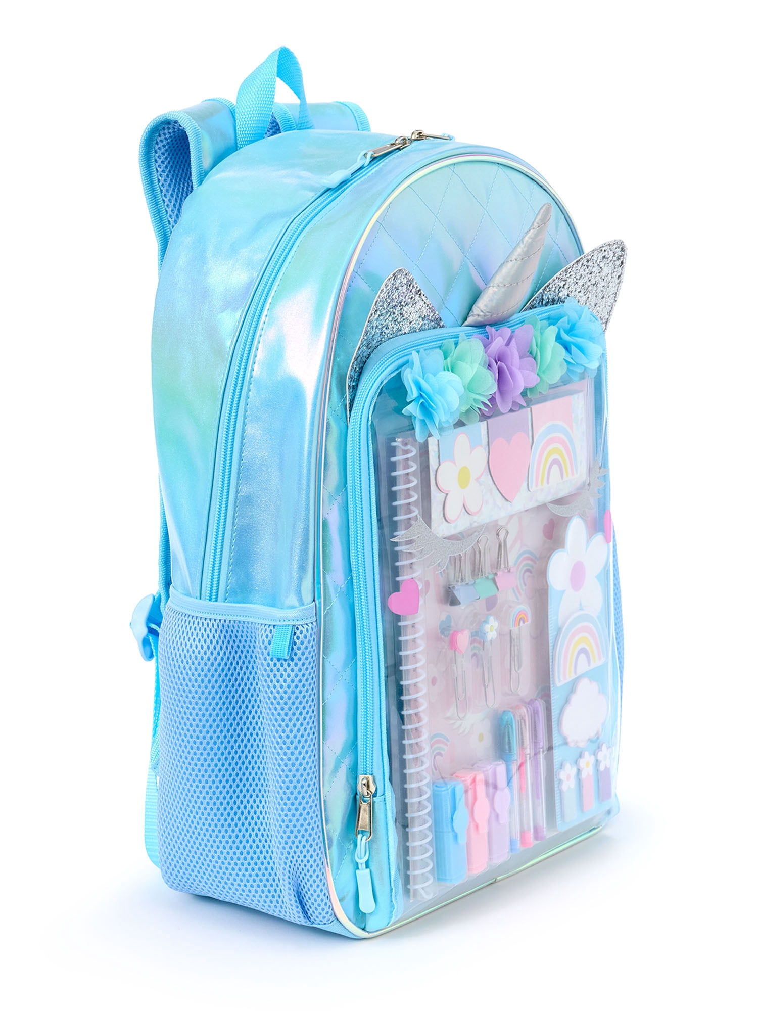 Schoolyard Vibes 17" Kids Unicorn Backpack with Stationary Set