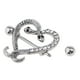 thumbnail image 3 of 1 Par de Ojo de Caballo Rhinestone de ón Pétalo de La Flor de , Calibre 16 serpiente corazón Sunnimix Anillo de pezón de serpiente, 3 of 8