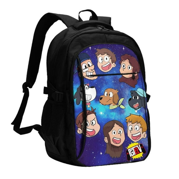 Fgteev Faces Large Travel Laptop Backpack With Usb Charging Port Business Computer Bag For Men Women College Backpacks