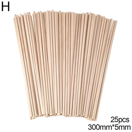 LAMIRO Round Wooden Dowel Rods Wood Sticks Unfinished Birch Craft 25/50 Art Pcs