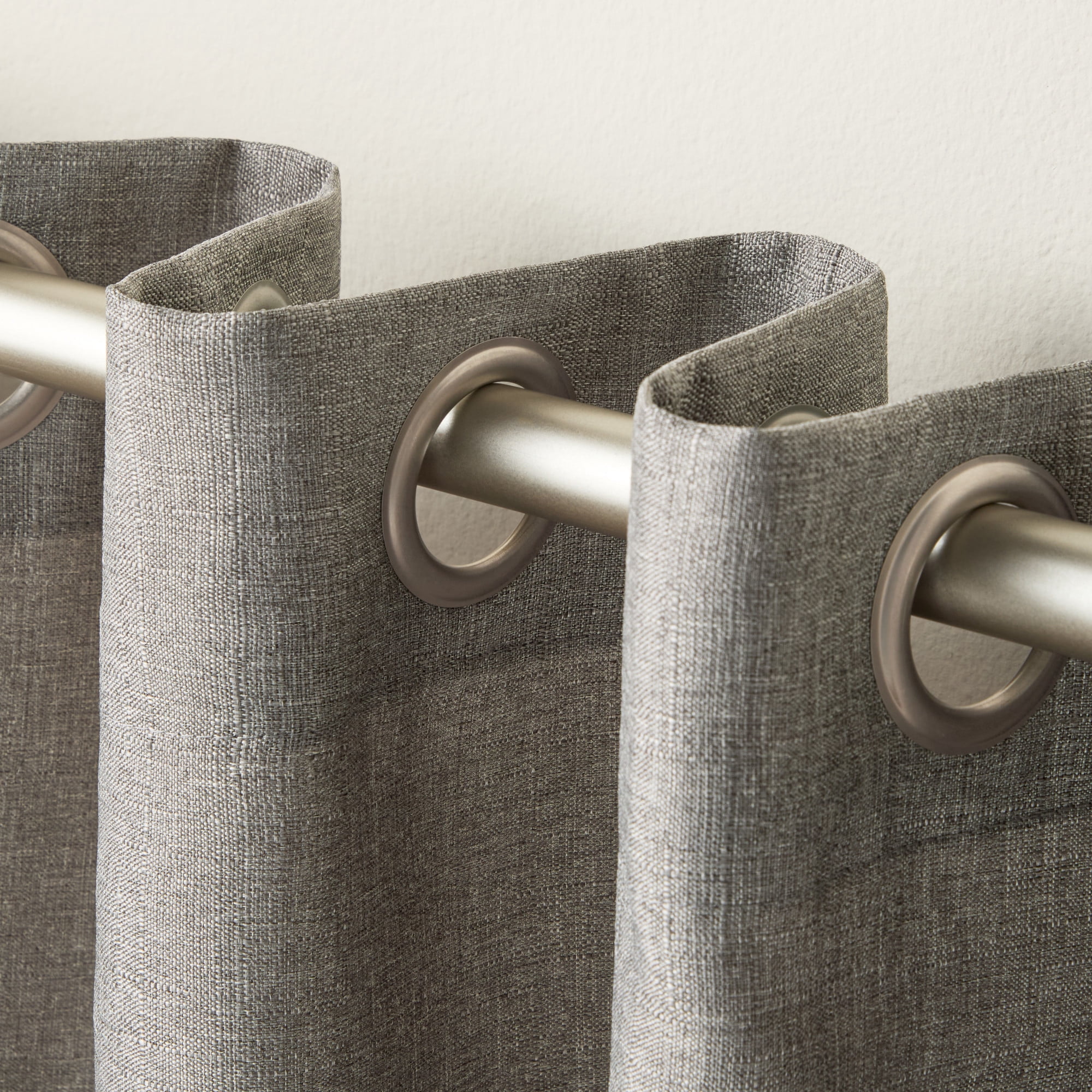 Exclusive Home Curtains Loha Linen Grommet Top Curtain Panel Pair, 54x63, Black Pearl