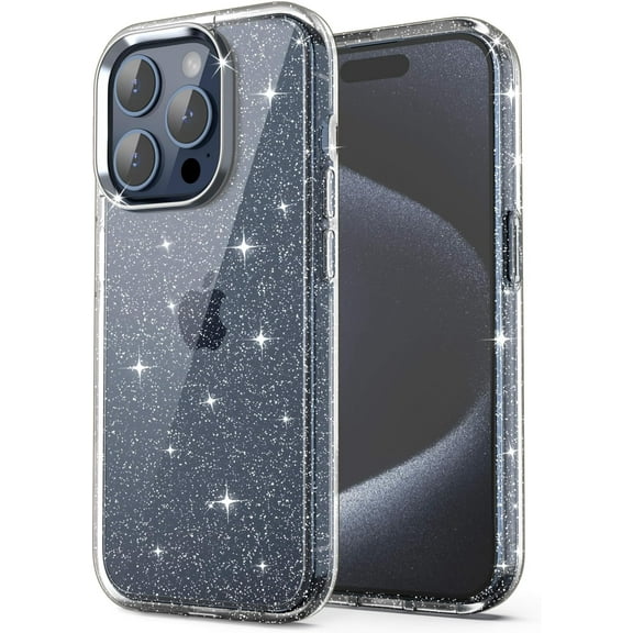 ULAK Glitter Case for iPhone 14 Pro Max, Clear Slim Shockproof Bumper Phone Case for Apple iPhone 14 Pro Max 2022 for Women Girls, Crystal Sparkle