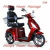 E-Wheels - EW-36 Full-Sized Scooter - 3-Wheel - Red - PHILLIPS POWER PACKAGE TM - $500 VALUE