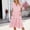 Pink, variant on ZZwxWA Womens 2025 Summer Ruffle Sleeve V Neck Midi Dress Casual Flowy Tiered Boho Beach Vacation A Line Sundress