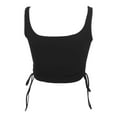 thumbnail image 3 of Women's Summer Solid Color Crop Top Square Neck Sleeveless Tie Up Vest Tee Shirt 4x Tops Top Women Crop Satin Top Graphic Top A Tops Beach Tops for Women plus Size Fashion Dress Adjustable Camisole, 3 of 7