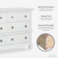 thumbnail image 5 of Evolur Signature Cape May Double Dresser, Weathered White, 6 Drawers, 5 of 8