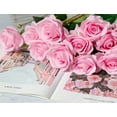 thumbnail image 4 of 10pcs Fake Black Roses Artificial Silk Flowers Faux Rose Flower Long Stems Bouquet for Arrangement Wedding Centerpiece Party Home Kitchen Decor (Black), 4 of 5