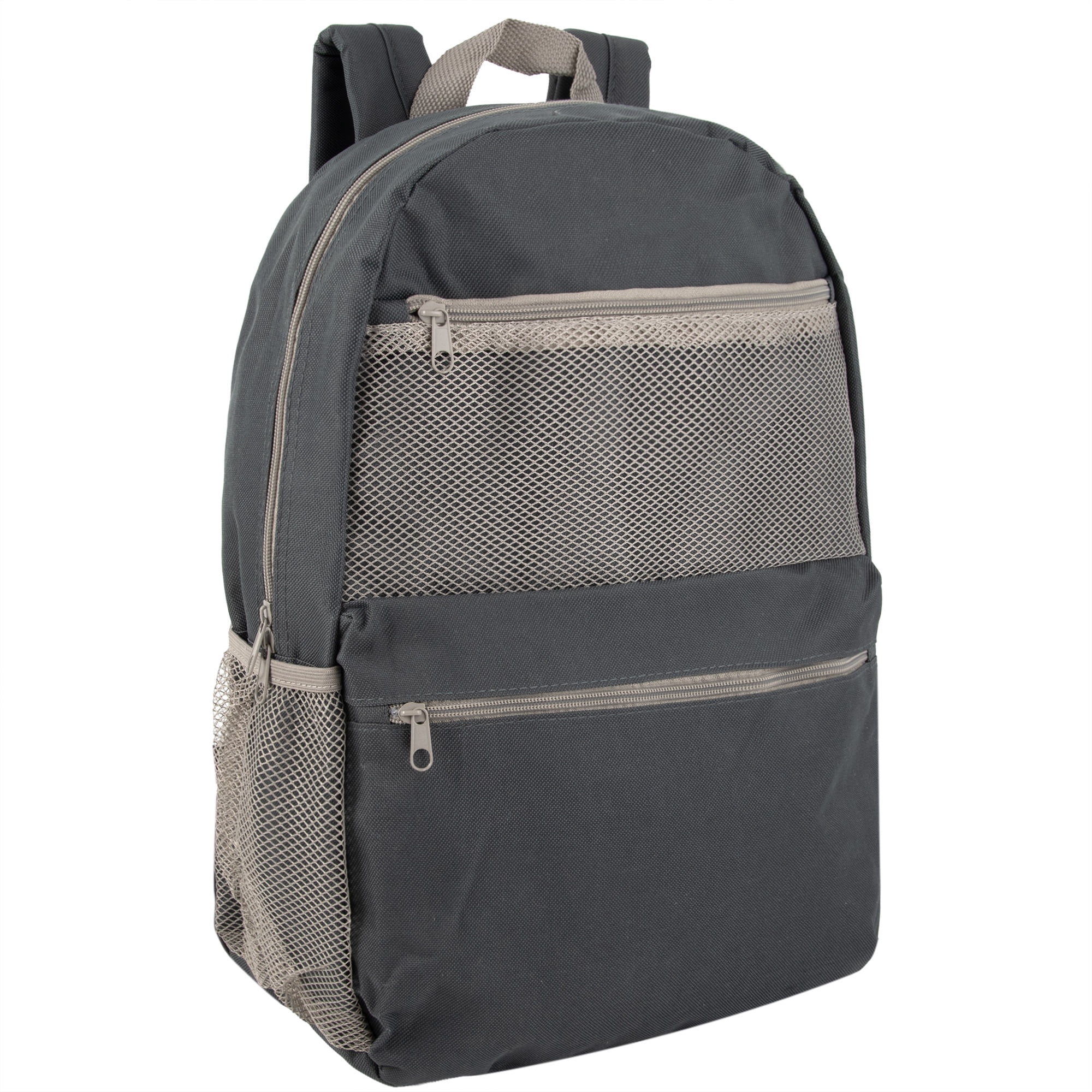 Trailmaker 17 Inch Backpacks, 24 Pack Multi Mesh Pocket with Adjustable Shoulder Straps for Travel, Commute