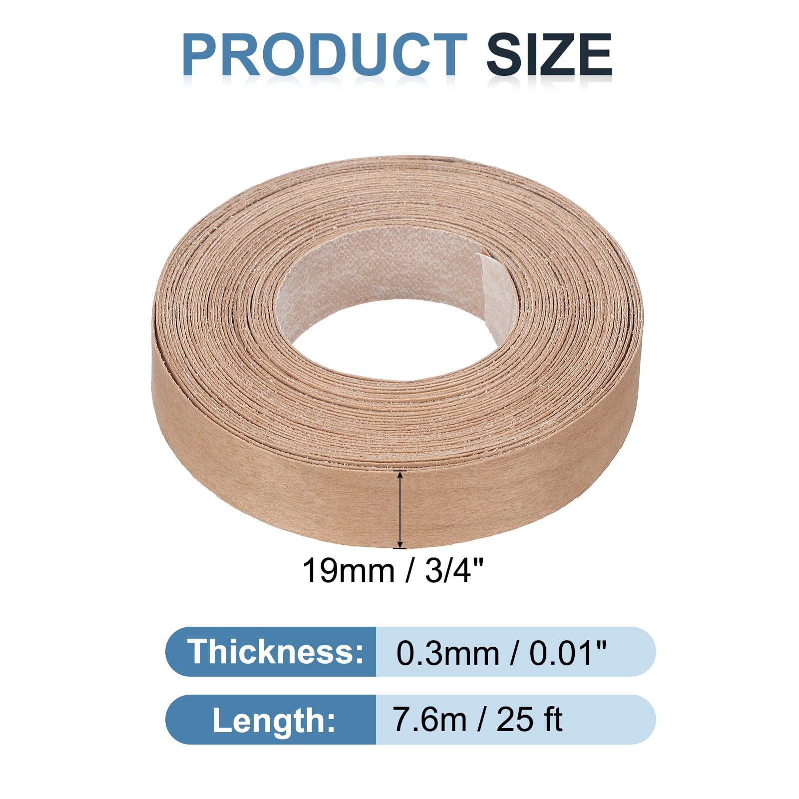 Uxcell Edge Banding, Wood Veneer Tape Pre-glued Plywood Edge Banding with Hot Melt Adhesive for Furniture Restoration Cherry 3/4 inch x 25 ft
