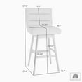 thumbnail image 7 of Armen Living Elias Brown Solid Wood Upholstered 26" Counter Height Swivel Barstool with Morning Fog Fabric Seat, 7 of 7