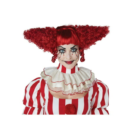 Red Creepy Clown Halloween Costume Accessory Wig