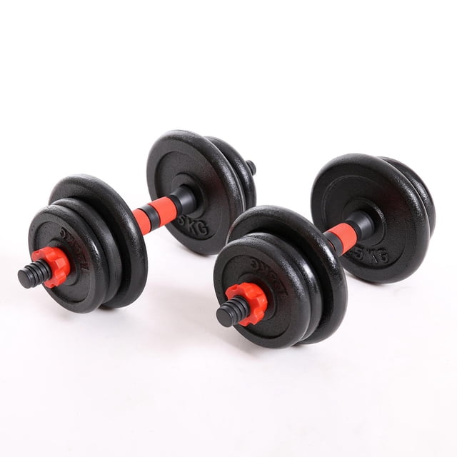 Set de 2 mancuernas ajustables con Discos de metal 20 Kg negro Fuxion Sports FS-SDM20K-01