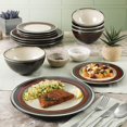 thumbnail image 5 of Gibson Elite Everson Complete 12 Piece Elegant Stoneware Dinnerware Set, Red, Gray, 5 of 7