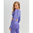 thumbnail image 4 of Mujeres Seamless Yoga Fitness Deportes Trajes Camisas De Manga Larga Running Legging Tmvgtek Mujer, 4 of 4