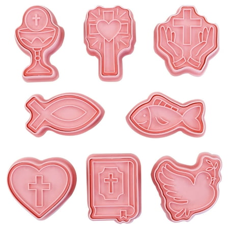

CHOMOEN 3D Cartoon Pressable Biscuit Mold Communion Theme Shape Cake Decoration Home