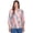 CORAL, variant on Alfred Dunner Womens Mini Ruffle Brushstroke Crew Neck Top