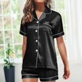 thumbnail image 2 of Women's Satin 2 Piece Pajama Set Summer Cute Crop Cami And Shorts Ribbed Lounge Sets 2 Piece Outfits for Womenrobe Set Pajama Short Loose Sets Satin Nightwear Suit Nightgown ​Short Underwear Pajama P, 2 of 5