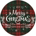 thumbnail image 2 of Round Table Cloth Christmas Buffalo Plaid Tablecloth Elastic Edge Fitted Table Cover Fits Tables Up to 44 Diameter, 2 of 6