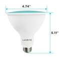thumbnail image 4 of Luxrite LED PAR38 Flood Blue Light Bulb, 8W=45W, Damp Rated, UL Listed, E26 Base, Indoor Outdoor, Decoration 3 Pack, 4 of 7