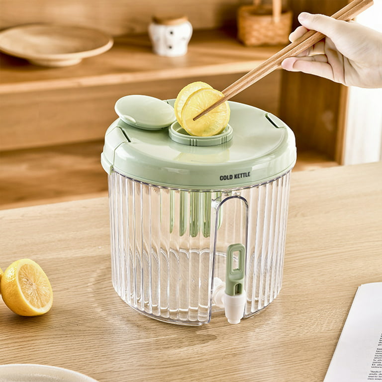 Cold Bubble Juice Bucket With Tap Resistant Cooling Kettle For Refrigerator  Cold Water Bucket Plastic Food Cold Kettle With Tap