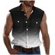 thumbnail image 2 of Camiseta sin mangas con cuello vuelto para hombre, estilo informal, a la moda, con estampado, cuello vuelto, sin mangas, bolsillos, deportiva, de poliéster, 2 of 5