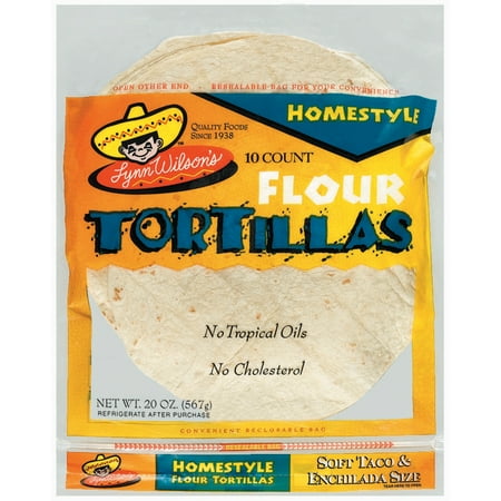 Lynn Wilson's Homestyle Soft Taco & Enchilada Size 10 Ct Flour Tortillas 20 Oz Bag