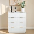 thumbnail image 2 of GZXS Dresser for Bedroom with 5 Drawers, Chest of Drawers, Closet Storage Organizer for Living Room, Entryway, White, 2 of 11