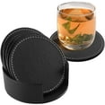 thumbnail image 5 of Posavasos de 6 piezas Posavasos para bebidas Cuero negro antideslizante, con soporte para posavasos TUNC Sencillez, 5 of 5