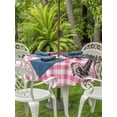 thumbnail image 4 of Round Outdoor Tablecloth With Umbrella Hole And Zipper– Vintage Valentine's Day Waterproof Patio Table Cover for Party, Picnic, Backyard, 50" Dia. , Skull Rose Pink White Plaid, 4 of 8