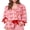 Pink, variant on Women's Valentine's Day Pajamas Set Spring Lounge Set Long Sleeve Cute Bow/Love Heart Print Shirt Drawstring Shorts Sleepwear 2 Piece PJ Outfits