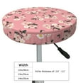 thumbnail image 4 of Fotbe Rose Flowers Stool Covers Round,Waterproof Round Bar Stool Covers Bar Chair Covers Washable Stool Cushion Slipcover for 12-14 Inch Chair-14 inch, 4 of 7