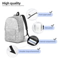 thumbnail image 4 of Honeii Silver Glitter Print Canvas College Laptop Backpack, Durable Rucksack Travel Notebook Bag School Backpack Book Bag for Men Women-Medium, 4 of 7