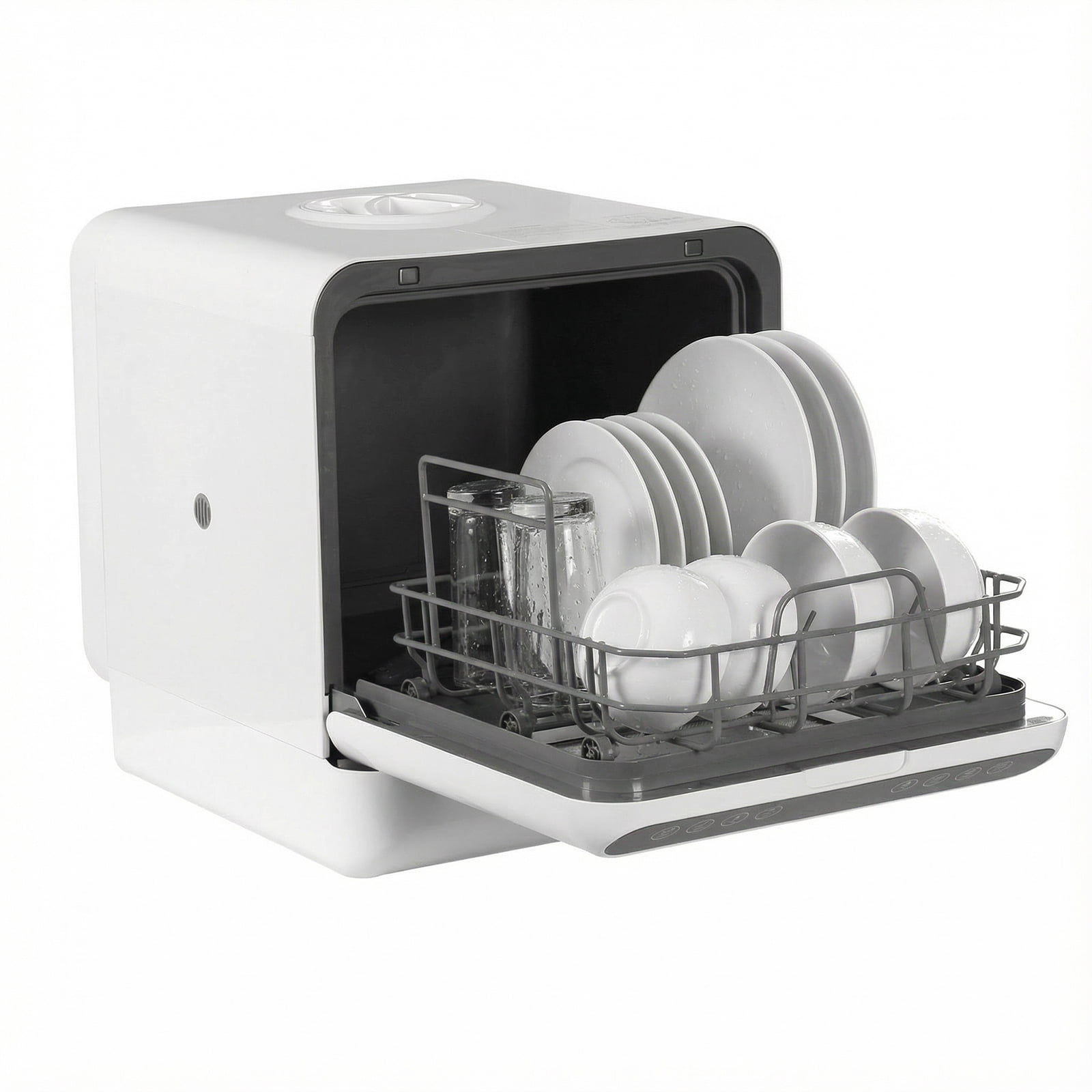 golytefs Countertop Dishwasher with 6L Built-in Water Tank Small Mini Portable Dishwasher Countertop 360 Dual Spray Bottle Sterilizer And Dryer High-temp& Air-dry Function for Apartments& Rvs