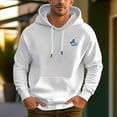 thumbnail image 2 of Men's 100% Cotton Waves Pattern Hoodie 450g Thick Pocket Hood, 2 of 13