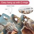 thumbnail image 5 of Summer Beach Shower Curtains for Bathroom, Coastal Starfish Conch Shells Flower Blue Wood Washable Fabric Shower Curtain with Hooks Waterproof Bathroom Decor Sets, 72 x 78 Inches, 5 of 9