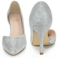 thumbnail image 2 of Unique Bargains Women's Glitter Pump Pointed Toe Slip-on Stiletto Heels Pumps, 2 of 6