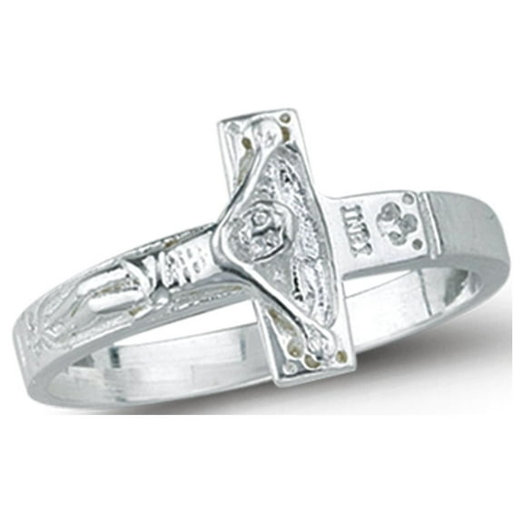Sterling Silver Crucifix Ring, Size 10