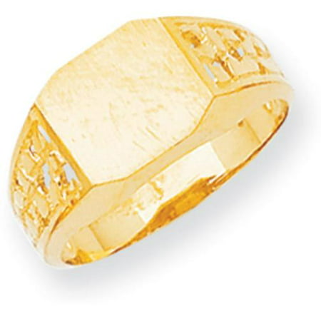 14K Yellow Gold Mens Signet Ring Jewelry Size 10