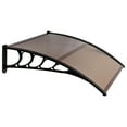 thumbnail image 5 of Aimee Lii Window Door Awning Canopy 40" x 40" Polycarbonate Cover Outdoor Window Awning Exterior Front Door Overhang Patio Awning for Sun Shutter Brown Black, 5 of 9