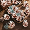 thumbnail image 4 of Mecorevxz 12Pcs Christmas Cow Print Ball Ornaments Fabric Wrapped Cow Print Xmas Hanging Balls Christmas Tree Ornament Foam Ball for Home Xmas Party Hanging Decoration, Brown, 4 of 7