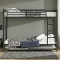 thumbnail image 2 of Tcbosik Twin XL Over Twin XL Bunk Bed with Trundle, Metal Bed Frame with Ladder and Full-Length Guardrail, Noise Free, Black, 2 of 9